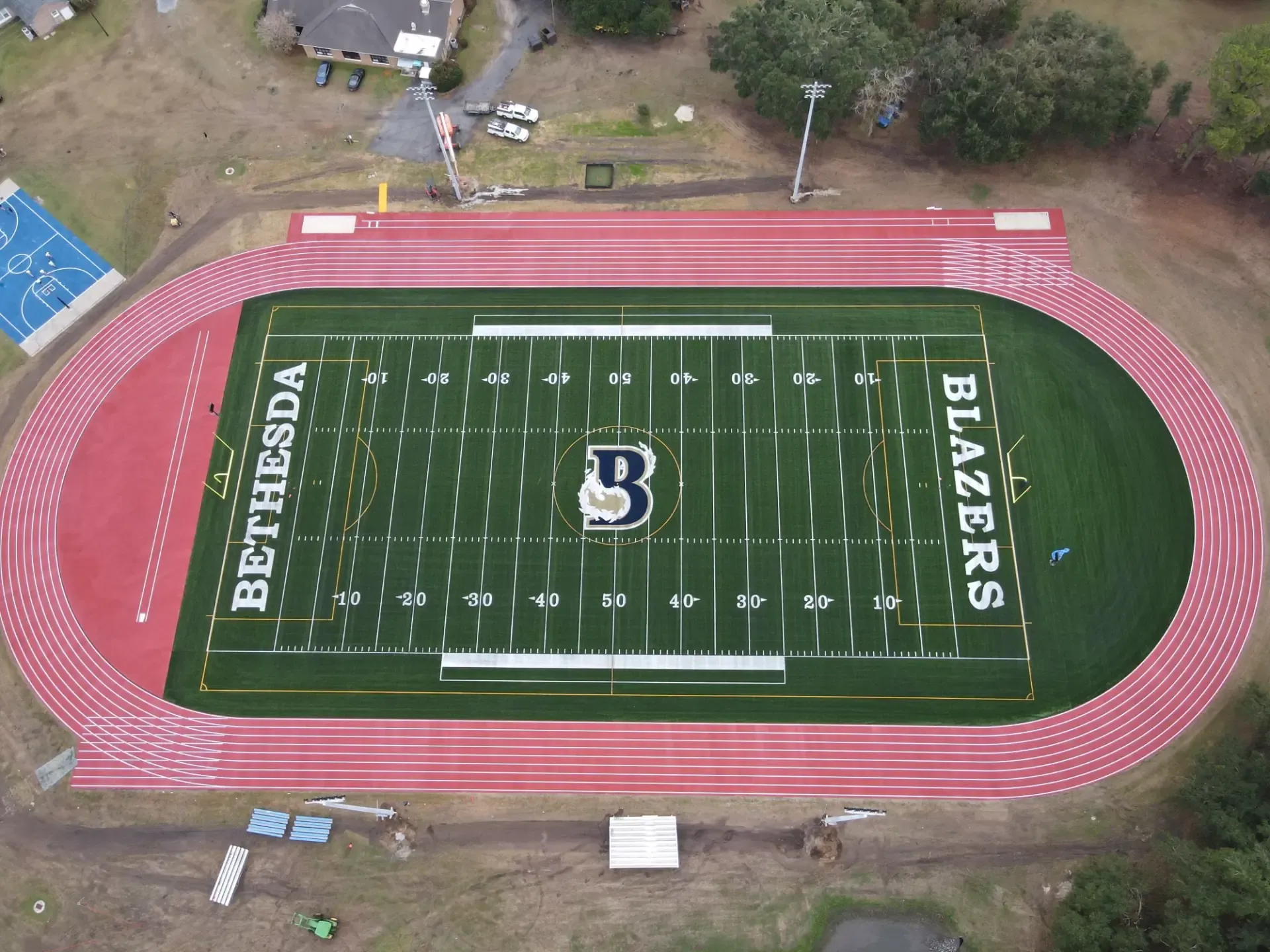 Aerial Photo of Bethesda Academy's Football Field by Capital Sports Construction