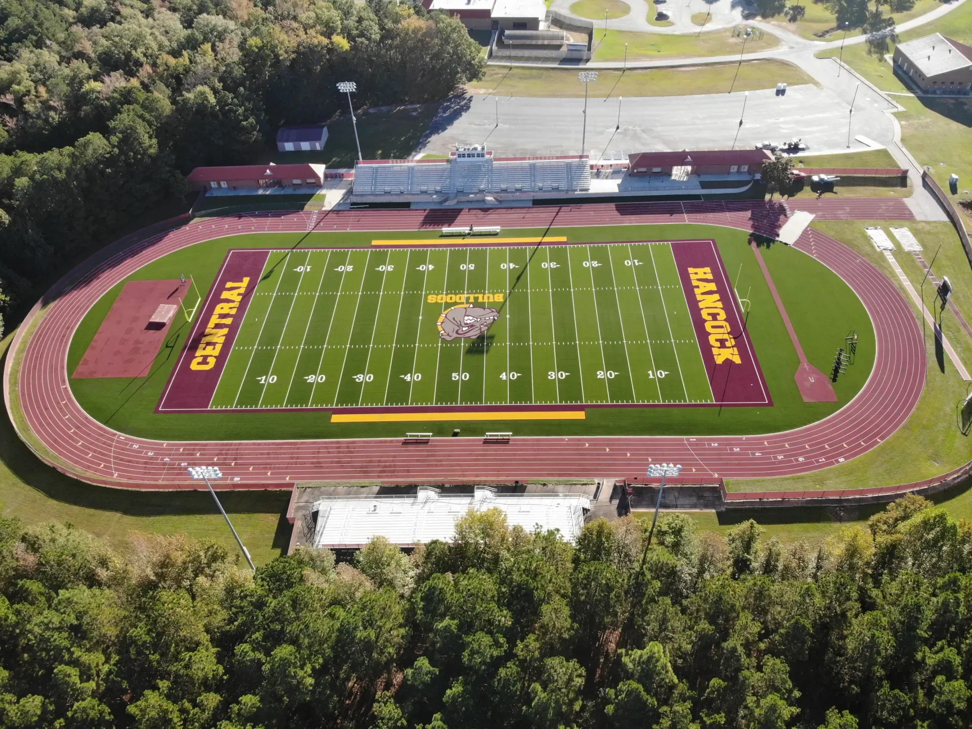 Aerial Photo of Hancock Central High School's Football Field by Capital Sports Construction