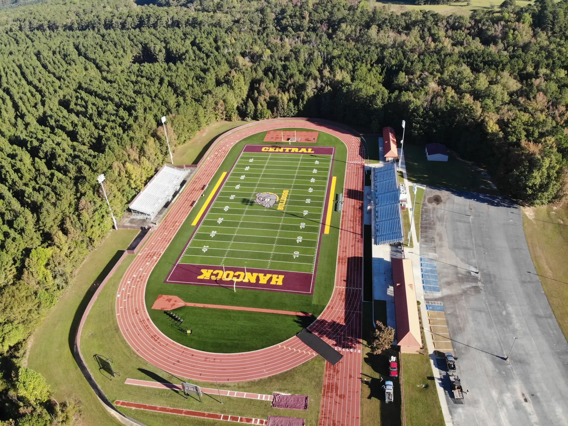 Aerial Photo of Hancock Central High School's Football Field by Capital Sports Construction