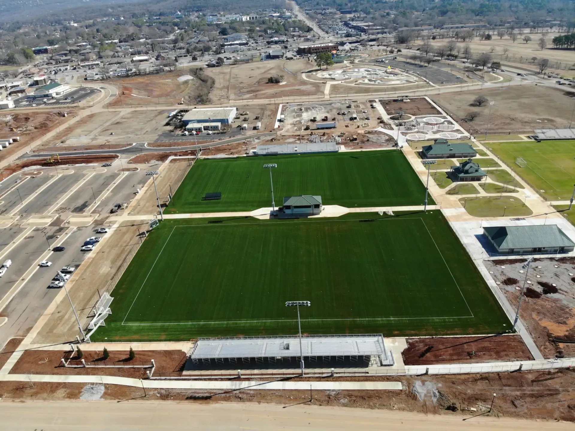 Aerial Photo of John Hunt Park's Multi-Purpose Fields by Capital Sports Construction