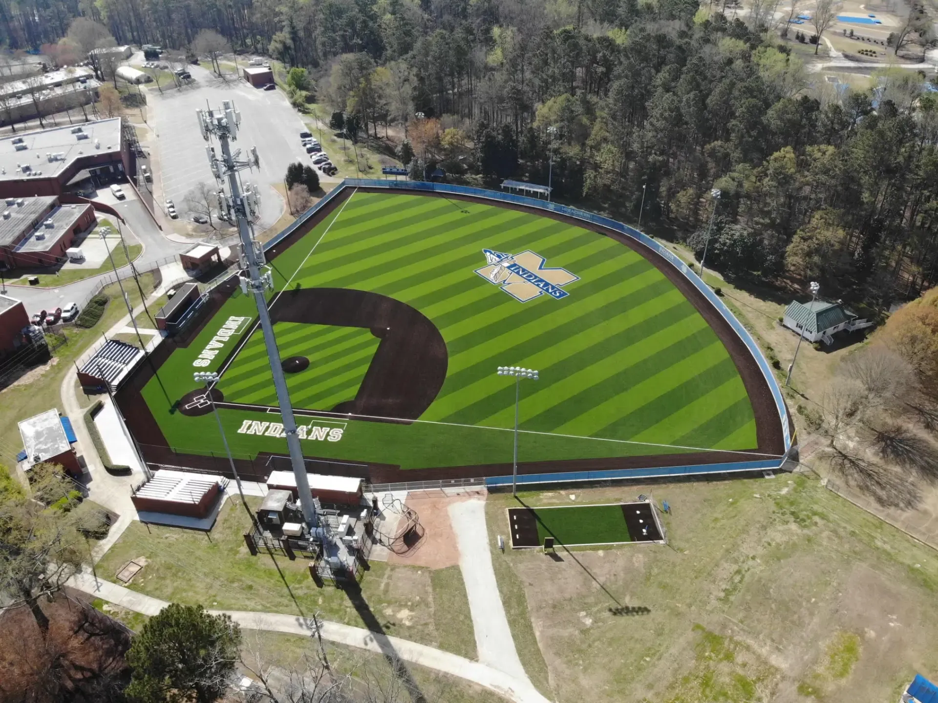 Aerial Photo of McEachern High School's Baseball Field by Capital Sports Construction