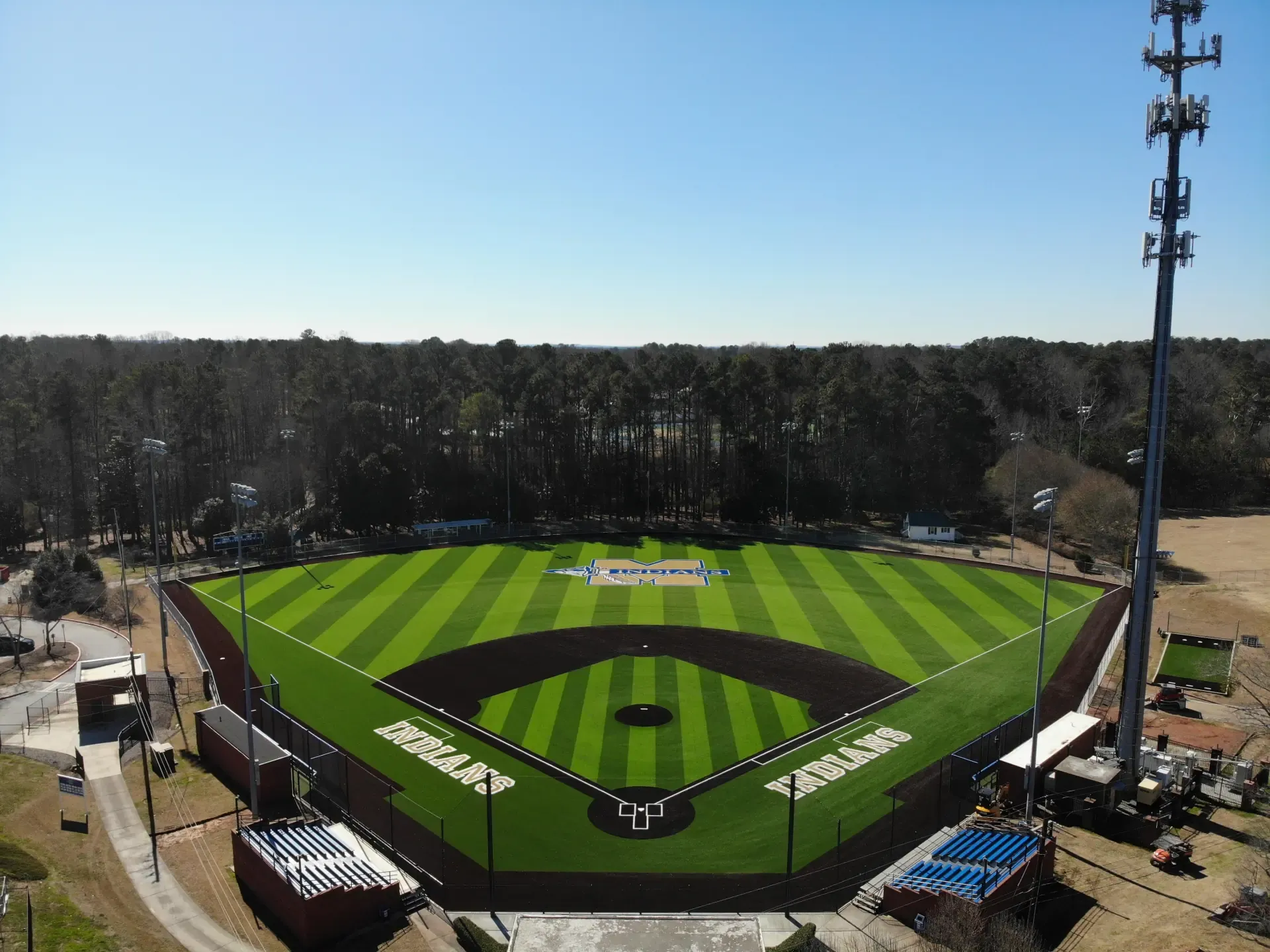 Aerial Photo of McEachern High School's Baseball Field by Capital Sports Construction