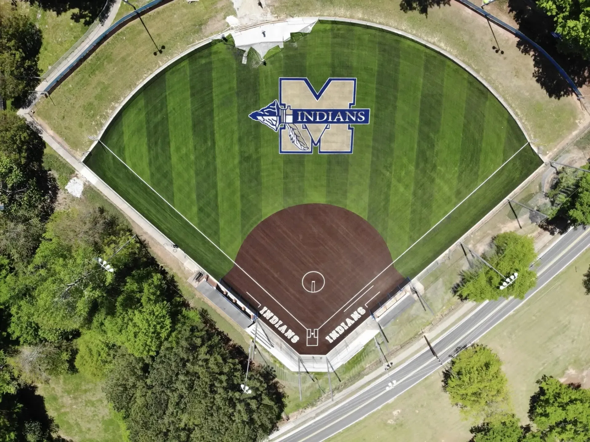 Aerial Photo of McEachern High School's Softball Field by Capital Sports Construction