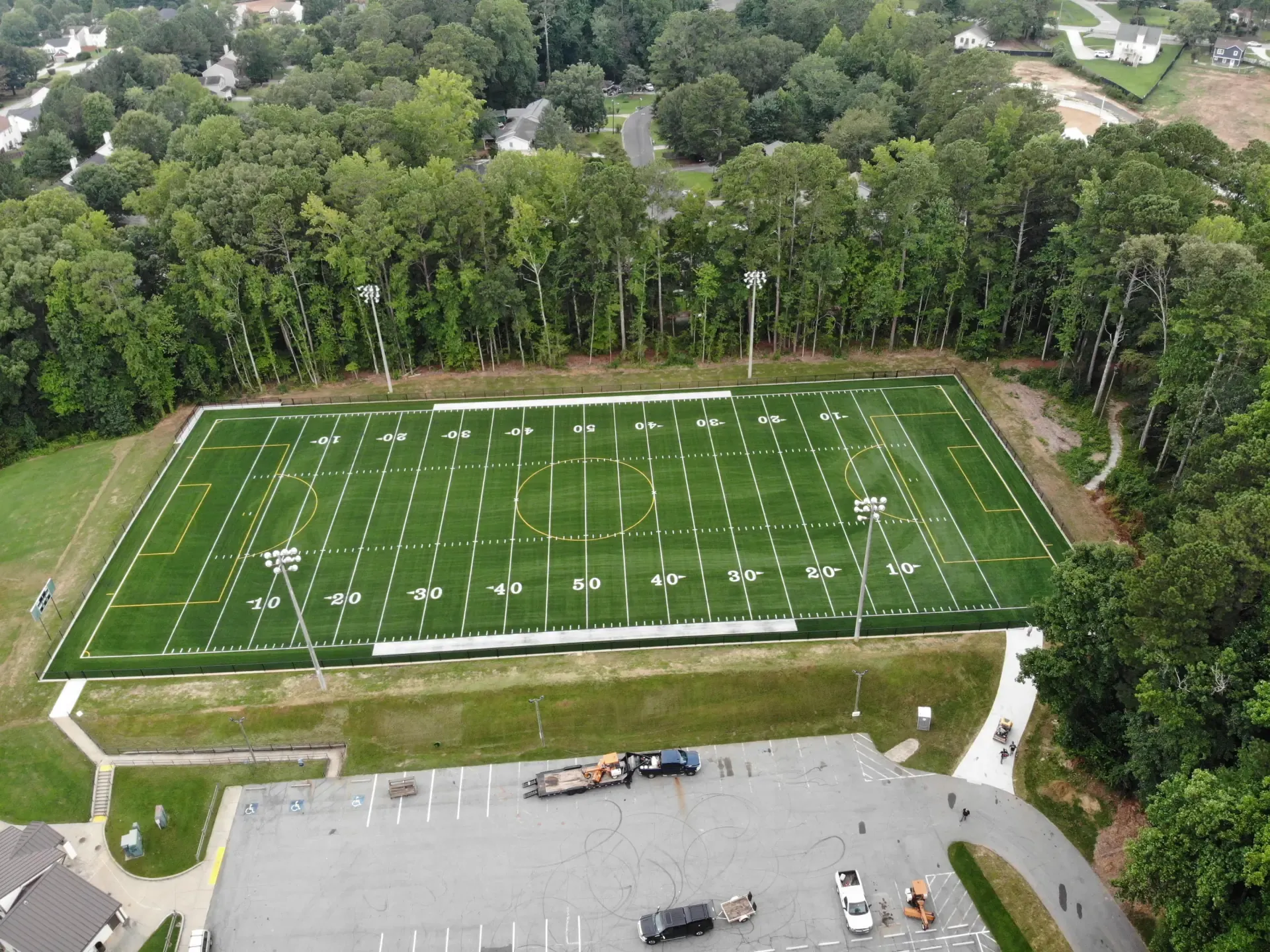 Aerial Photo of Wallace Park's Multi-Use Fields by Capital Sports Construction